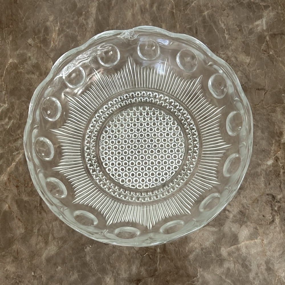 Unique clear glass vintage candy serving dish